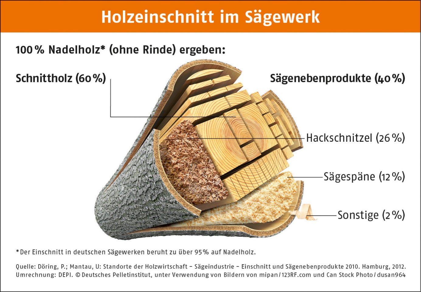 Holzeinschnitt